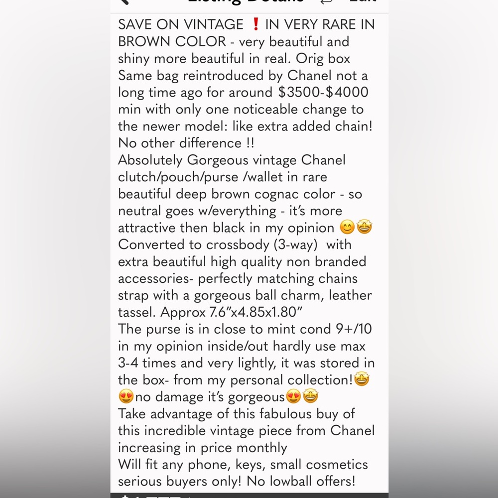 ✅SOLD✅CHANEL 🧡 TIRED OF BLACK❓GORG IN COGNAC🧡Mint 🧡BIG SAVINGS💰💰 - Picture 17 of 17